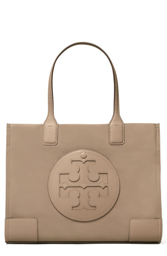 Tory Burch Small Ella Recycled Nylon Tote In Gray Heron