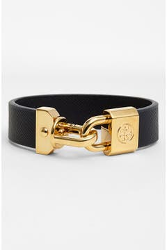 Tory Burch 'Basics' Logo Leather Bracelet | Nordstrom