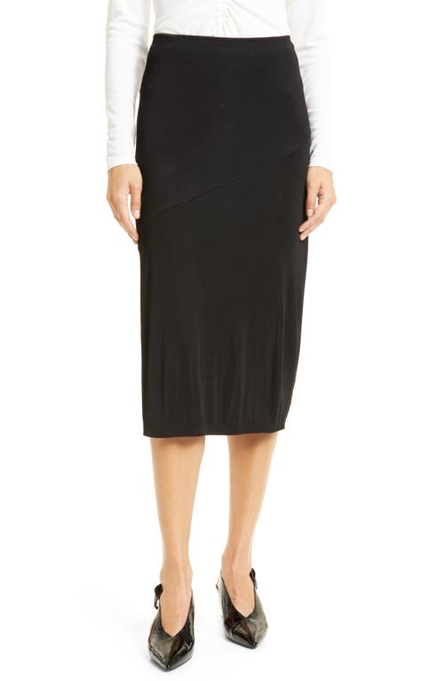 Donna Karan New York Bias Cut Jersey Skirt in Black