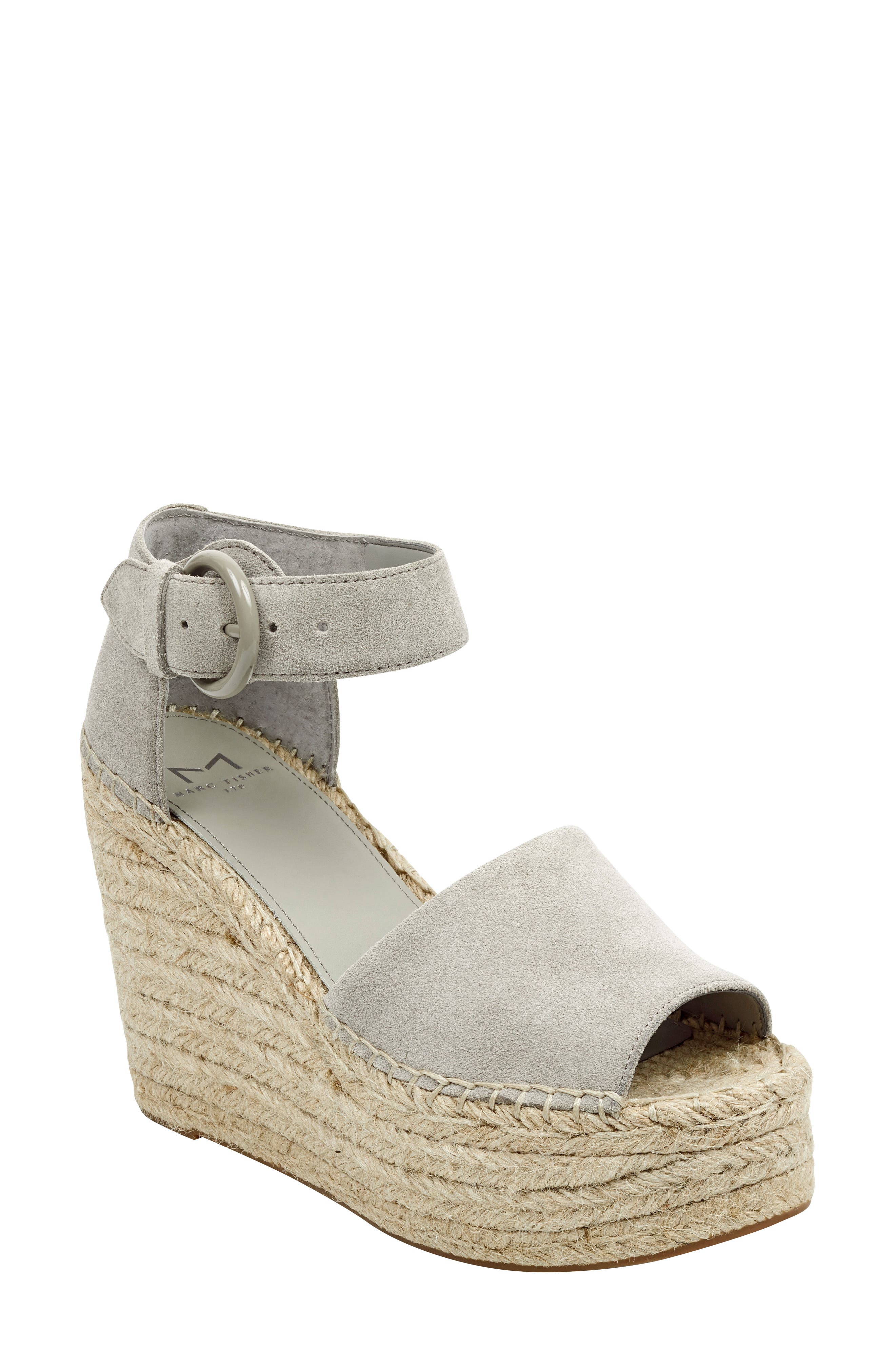 Marc Fisher Ltd Alida Espadrille Platform Wedge, Grey