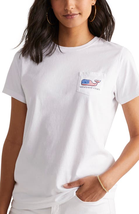 Flag Whale Cotton Graphic Pocket T-Shirt