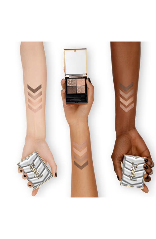 Saint Laurent Yves Silver Couture Mini Clutch Luxury Eyeshadow Palette In 100