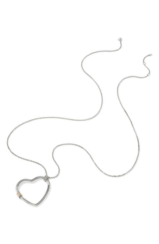 Shop John Hardy Bamboo Collection Heart Pendant Necklace In Silver