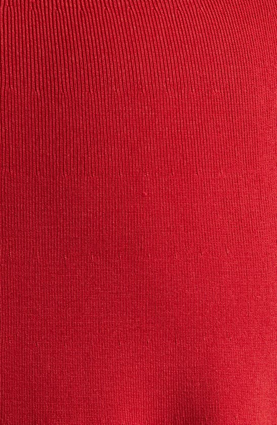 Shop Jacquemus La Mini Robe Pralu Long Sleeve Sweater Dress In Dark Red