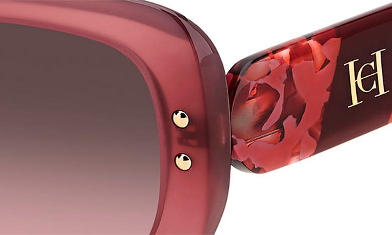 Shop Carolina Herrera 52mm Rectangular Sunglasses In Red