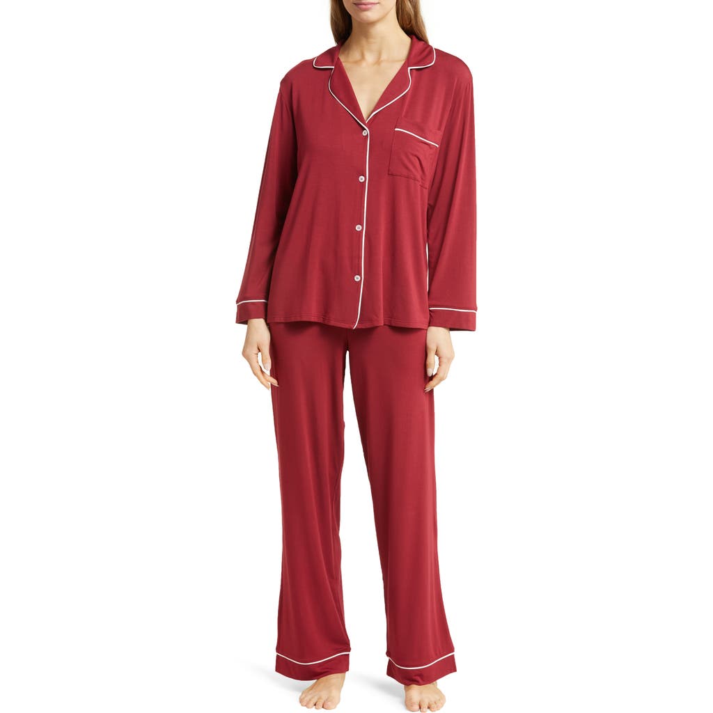 Eberjey Gisele Jersey Knit Pajamas In Red