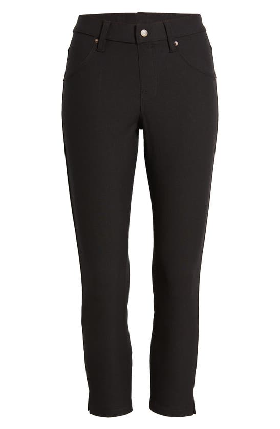 Shop Hue Side Slit Pull-on Denim Capri Leggings In Black