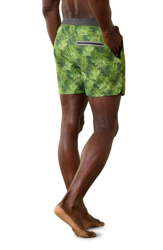 Shop Tommy Bahama Maul Breaker Palm Route Swim Trunks In Wild Clover