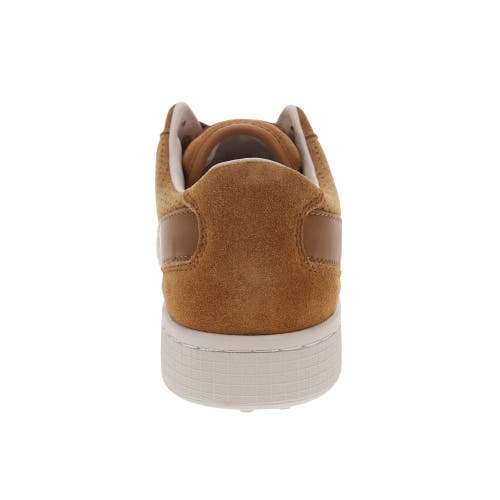 Pony Mens Linebacker Lux Genuine Leather And Suede Premium Lace Up Athletic Sneaker Shoe In Tan/off White