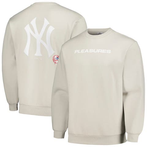 Men's PLEASURES Gray New York Yankees Ballpark Pullover Sweatshirt