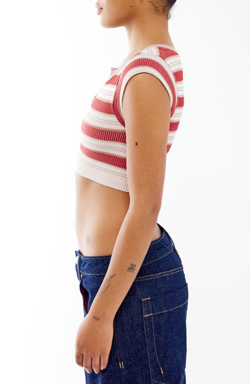 Shop Bdg Urban Outfitters Going For Gold Stripe Crop Top In Red Stripe