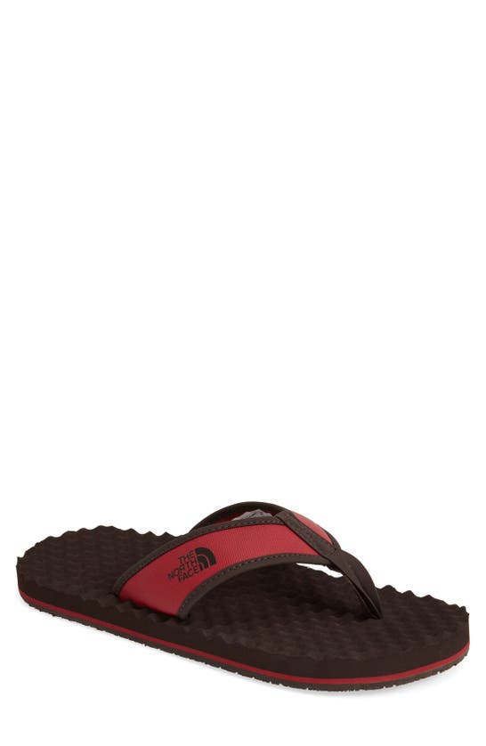 The North Face 'base Camp' Flip Flop In Rosewood Red/ Coffee Brown
