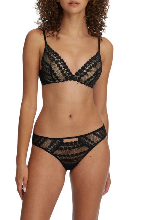 Skarlett Blue Seduced Lace Underwire Push-up Bra In Black/nylon