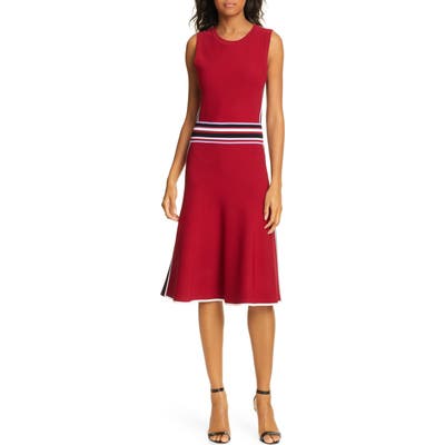 Dvf Elsie Stretch Knit A-Line Dress, Burgundy