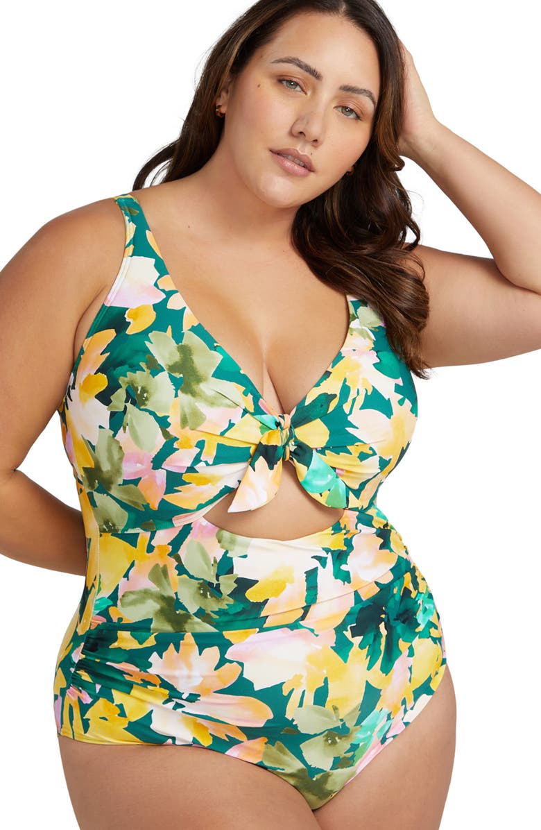 One Piece Swimsuit Chubby - Artesands Cezanne Floral Cutout One-Piece Swimsuit | Nordstrom
