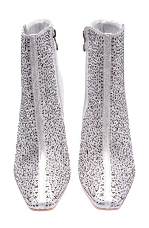 Lady Couture Breeze Rhinestone Pointed Toe Bootie In Silver