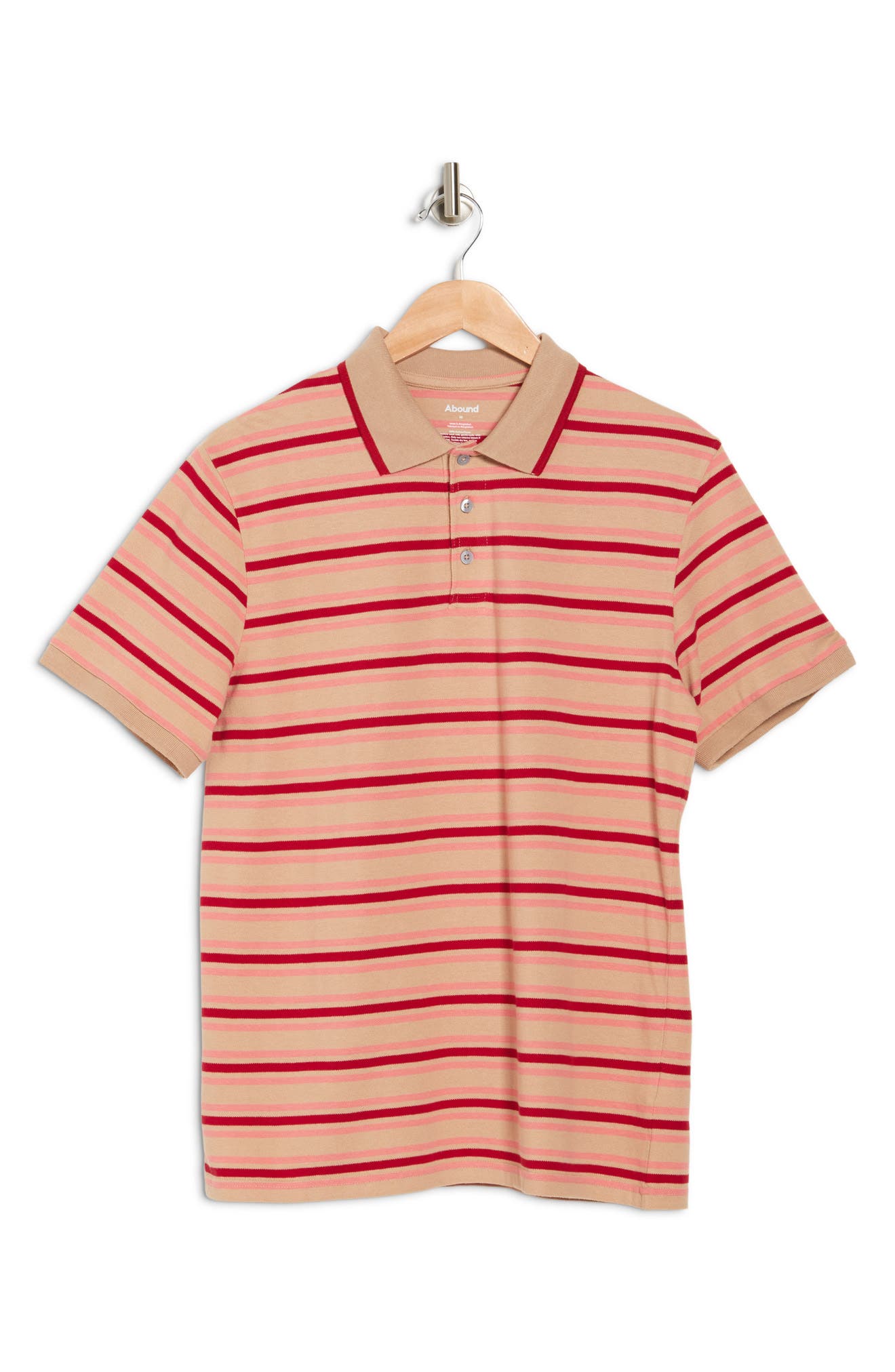 Abound Short Sleeve Polo Shirt In Tan Nomad Stripe