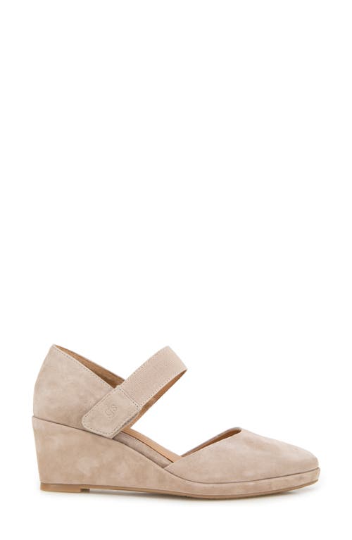 Gentle Souls By Kenneth Cole Oriana Ankle Strap Wedge Pump In Mushroom Suede