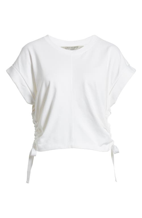AllSaints Mira Side Ruched Cotton Top in White