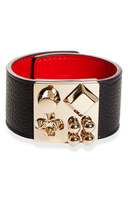 Christian Louboutin Carasky Studded Leather Bracelet in Black/Gold