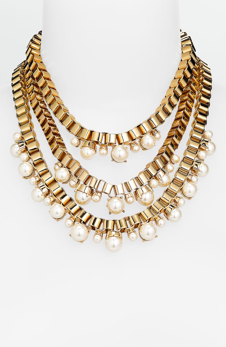 kate spade new york faux pearl collar necklace | Nordstrom