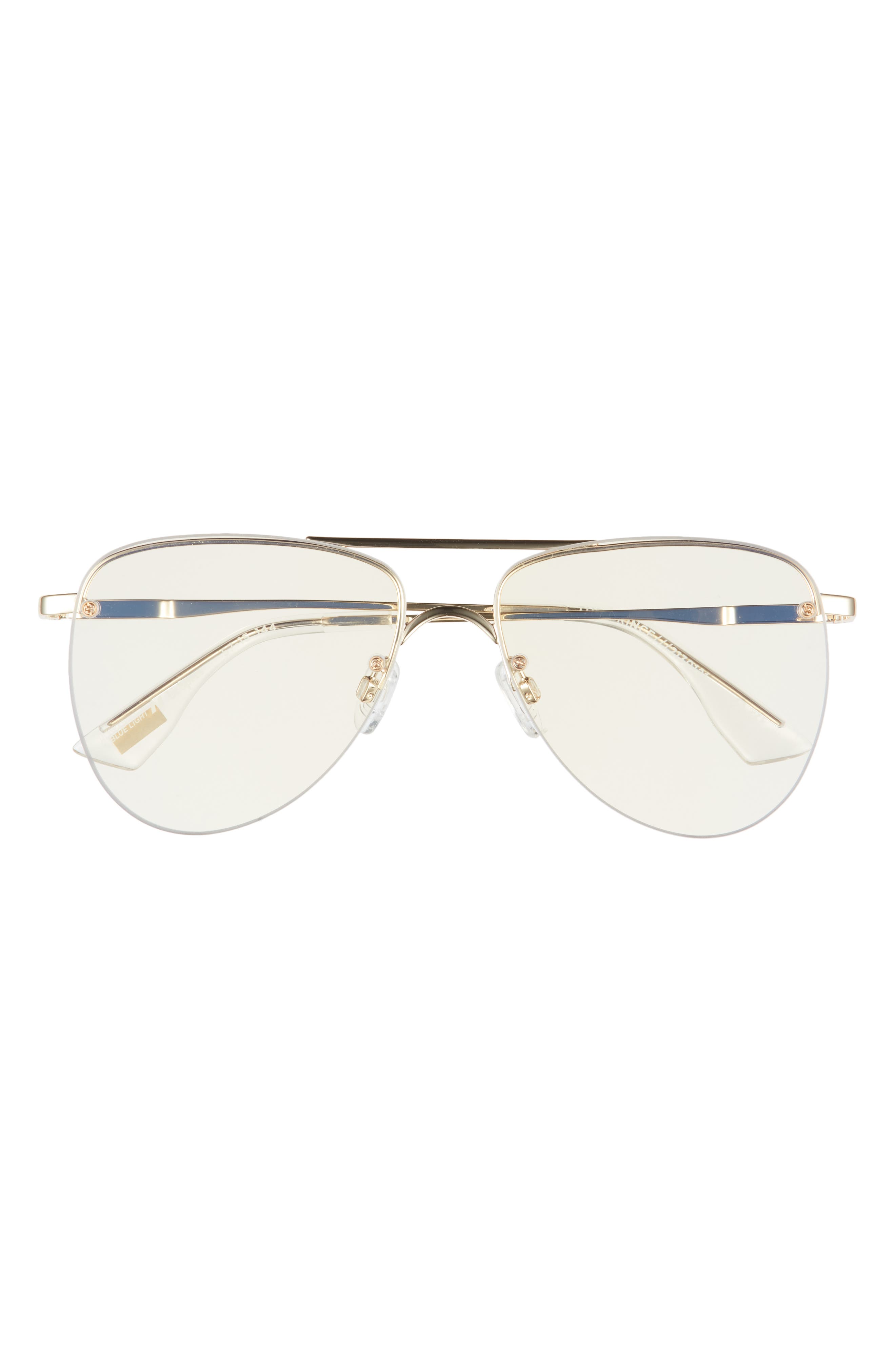 Le Specs The Prince 58mm Blue Light Blocking Glasses in Bright Gold/Anti Blue Light at Nordstrom