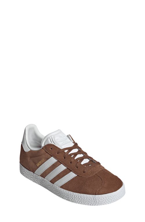 Shop Adidas Originals Adidas Kids' Gazelle Low Top Sneaker In Brown/white/gold