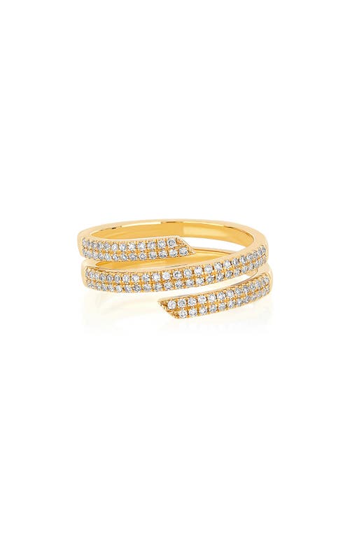 EF Collection White Diamond Swirl Ring in Yellow Gold at Nordstrom