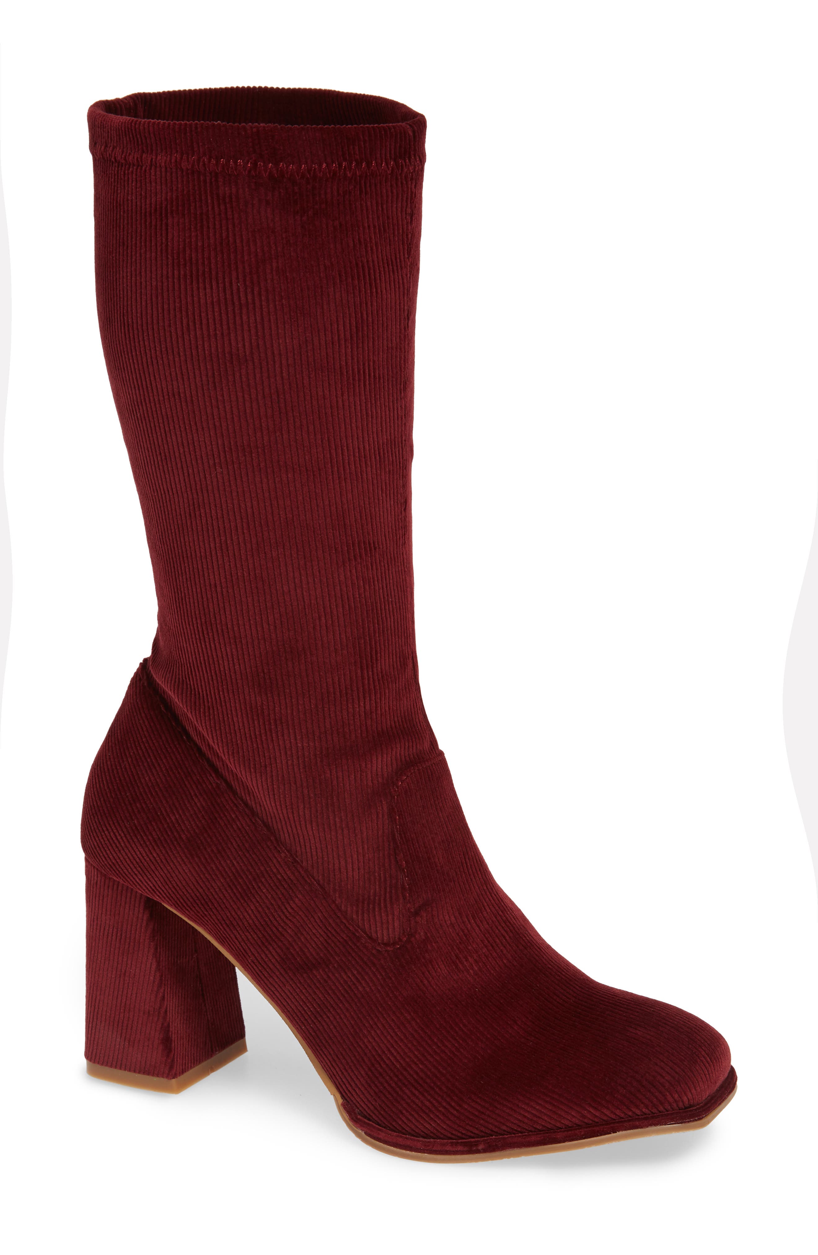 Sbicca Jenice Stretch Corduroy Bootie, Burgundy