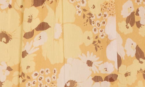 Joie Clara Floral Long Sleeve Silk Wrap Dress In Amber Gold Multi