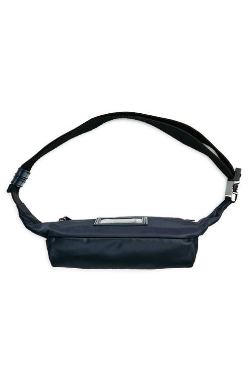 Shop Dolce & Gabbana Dolce&gabbana Rubber Logo Nylon Belt Bag In Blue/blue Navy