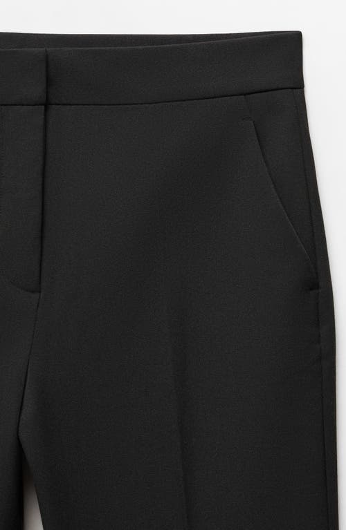 Shop Mango Stretch Wide Leg Pants In Black