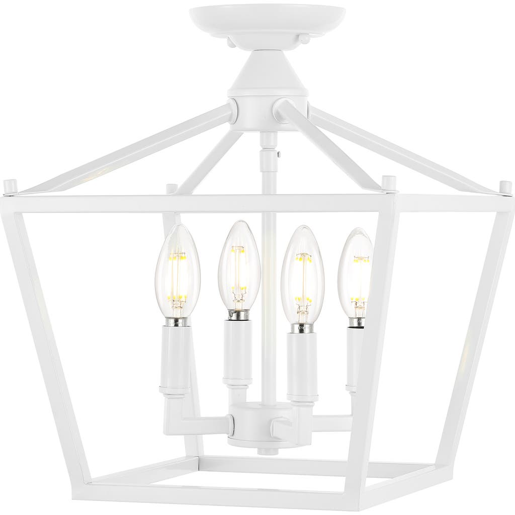 Jonathan Y Plains 4-light Iron Modern Farmhouse Led Flush Mount In White