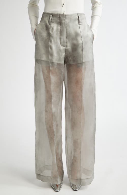 Shop Grace Ling Fog Silk Trousers In Fog Grey