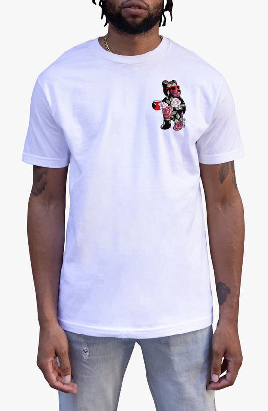 Shop Riot Society Rose Bear Cotton T-shirt In White