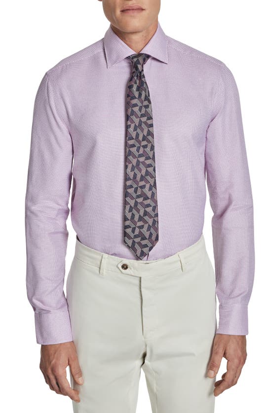 Jack Victor Grosvenor Basket Weave Dress Shirt In Purple