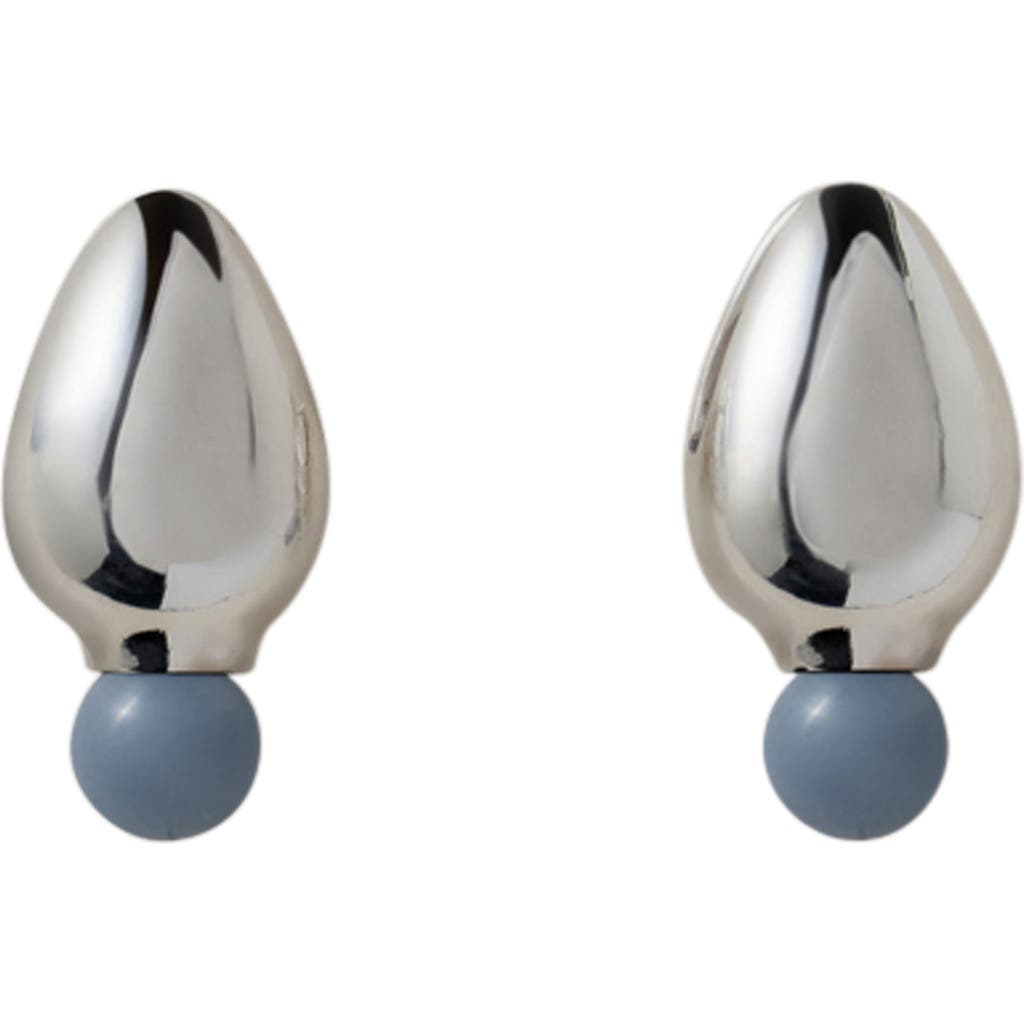 Annika Inez Bulbous Drop Earrings in Silver