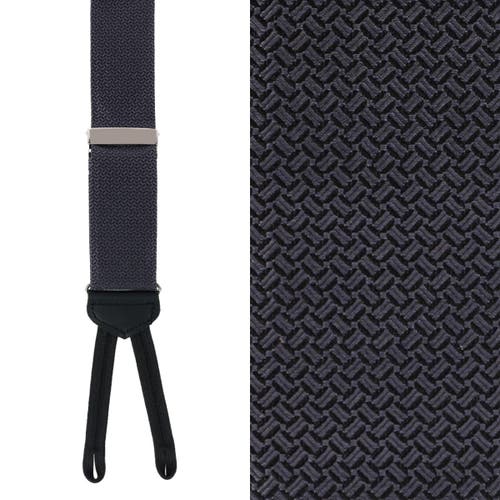 Trafalgar Big & Tall Monte Bello Interlocked Silk Formal Suspenders In Graphite