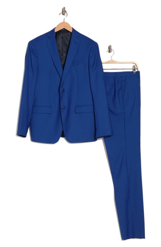 John Varvatos Two-button Solid Wool Suit In Blue