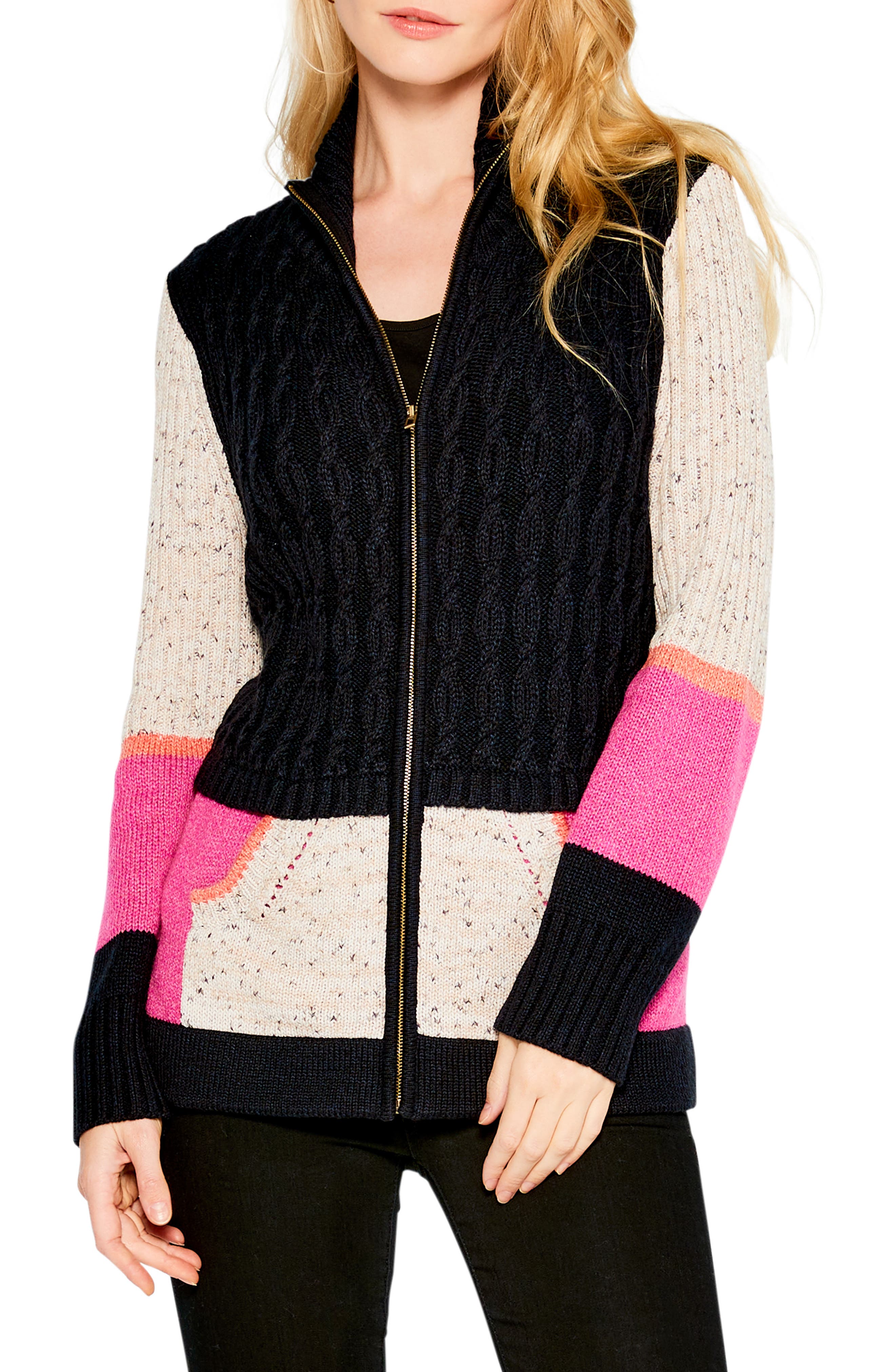 zip front sweater jacket