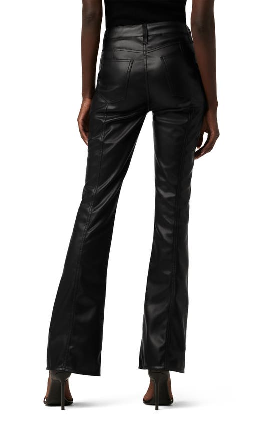 Shop Hudson Jeans Barbara High Waist Slit Hem Bootcut Faux Leather Pants In Black