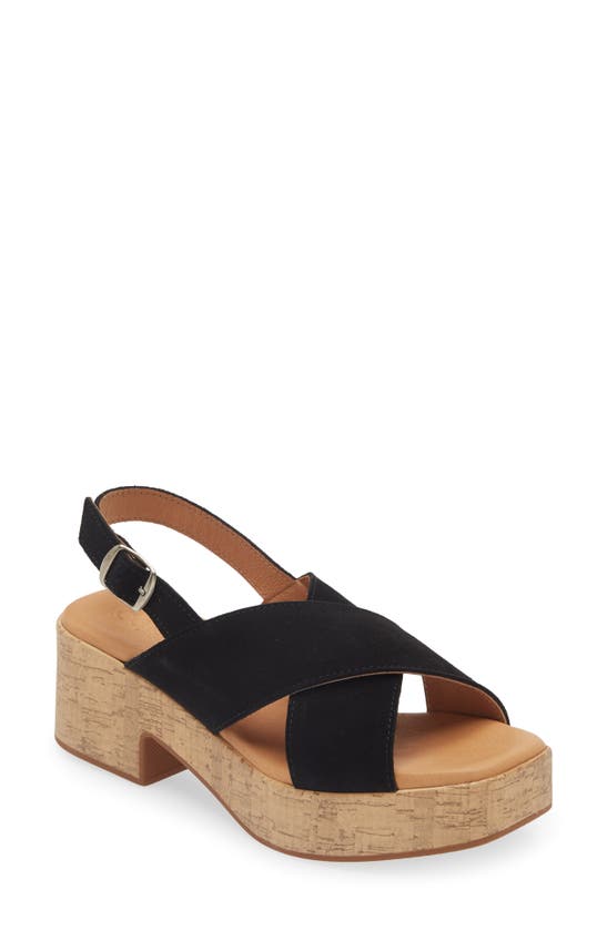 Cordani Malin Platform Sandal In Black Suede