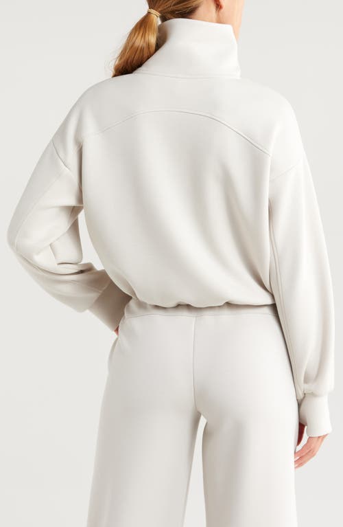Zella Soft Modal Blend Half Zip Pullover In Grey Moonbeam