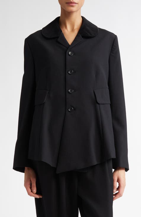 COMME des GARCONS Wool Nylon Cupra Fulling Docking Design tailored jacket outer GH-J022 black L