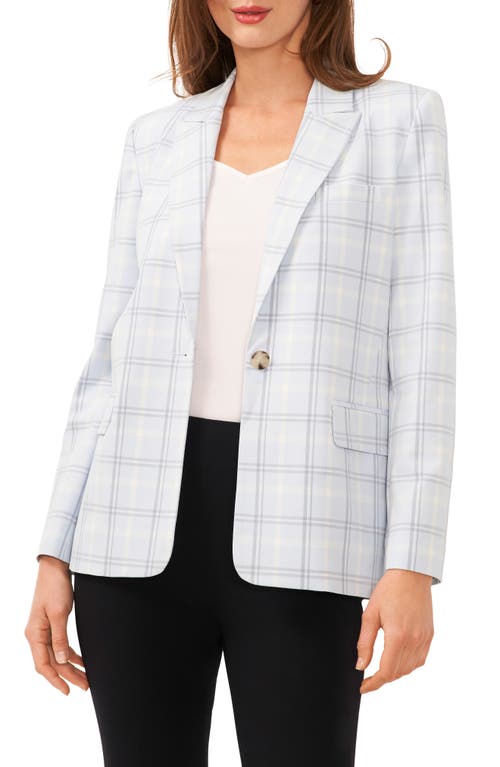 halogen(r) Plaid Single Button Jacket in Skywriting Blue