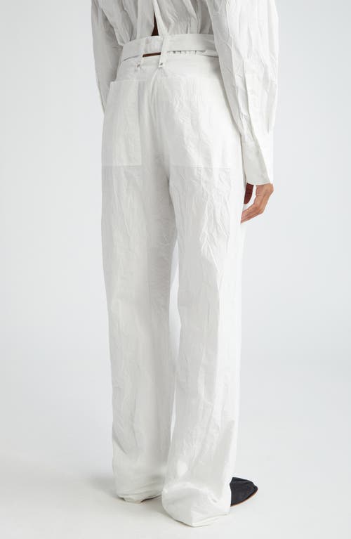 Shop Proenza Schouler Rory Relaxed Fit Crinkled Poplin Straight Leg Pants In White