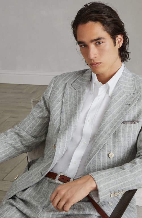 Shop Brunello Cucinelli Uconstructed Blazer In Pearl Grey