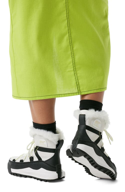 Sorel Ona Rmx Glacy Faux Fur Waterproof Bootie In Sea Salt/black
