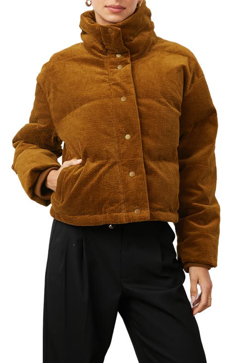 Boxy Puffer Jacket - Dark brown - Ladies