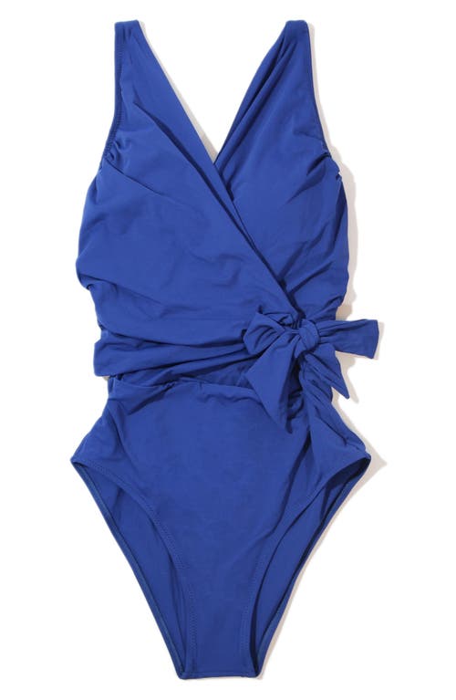 Hanky Panky Wide Strap Wrap One Piece Swimsuit In Poolside (blue-solid)